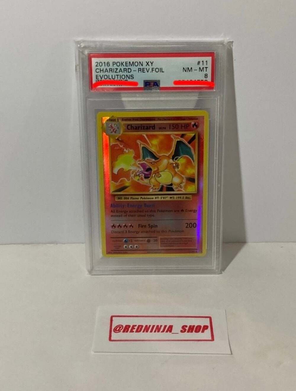 2016 Pokemon XY Evolutions Charizard Reverse Foil #11 PSA 8 NM-MT